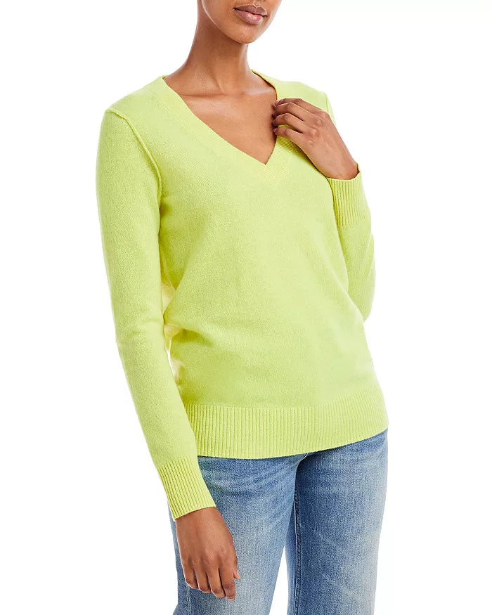 AQUA Cashmere V-Neck Cashmere Sweater