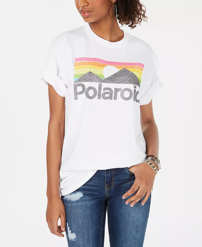 Polaroid Juniors' Graphic-Print Cotton T-Shirt