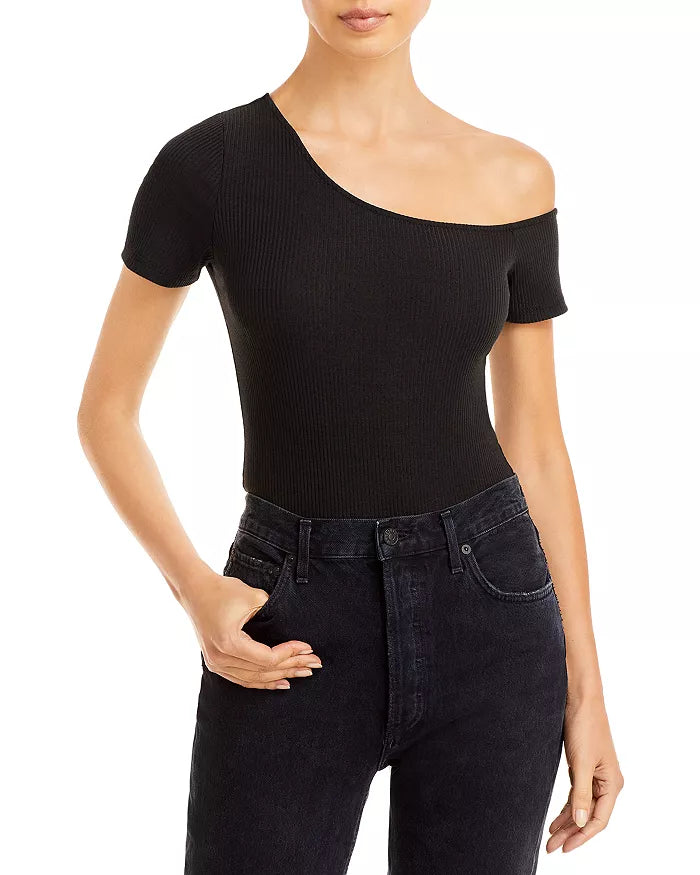 AQUA Asymmetric Off The Shoulder Bodysuit