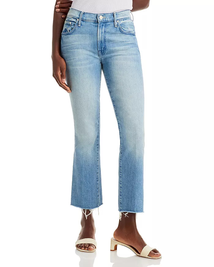 MOTHER The Insider High Rise Crop Bootcut Jeans