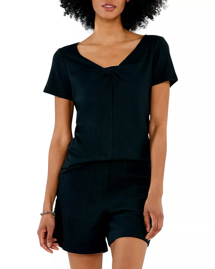 NZT NIC+ZOE Twisted V Neck Tee