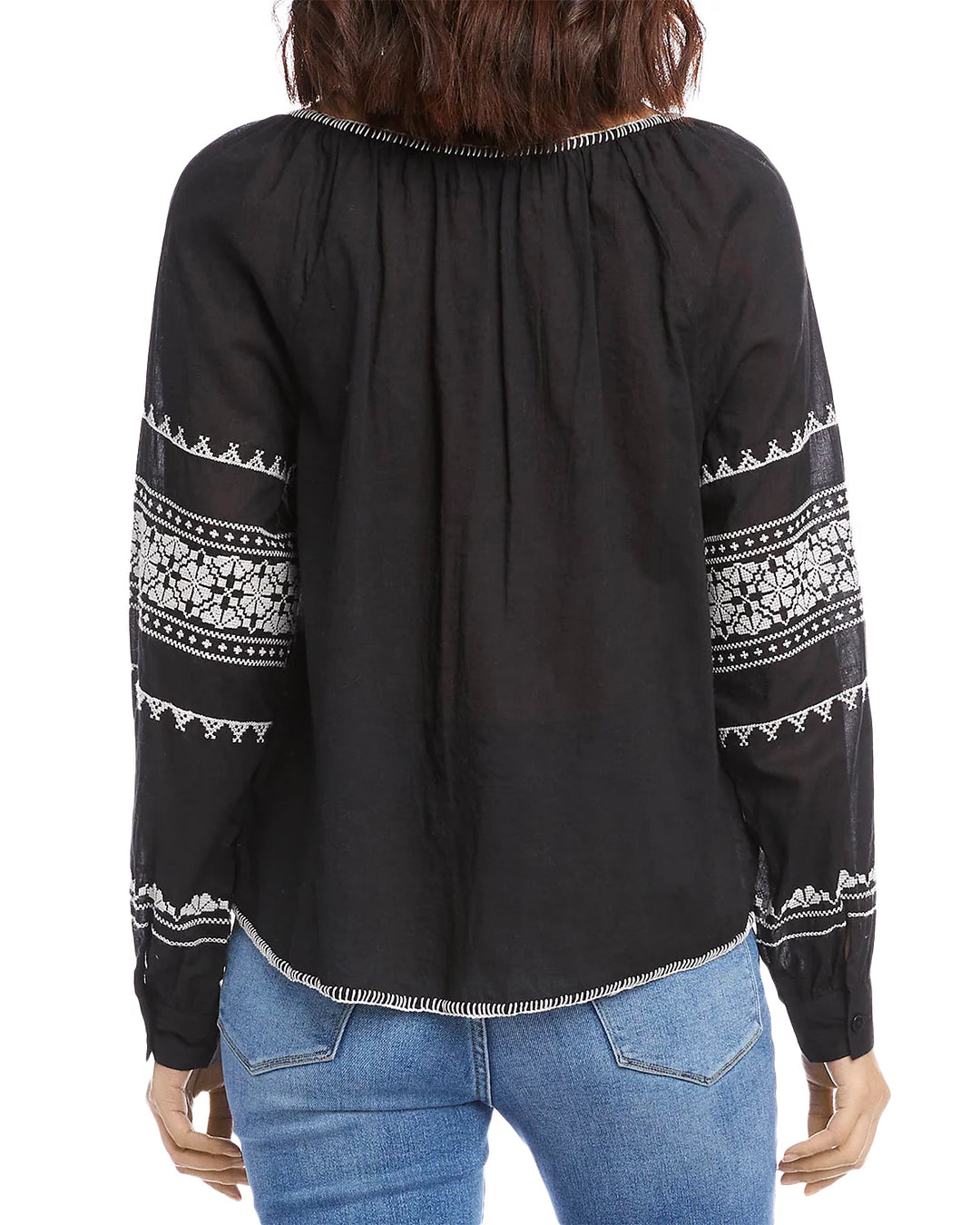 Karen Kane Embroidered Peasant Top