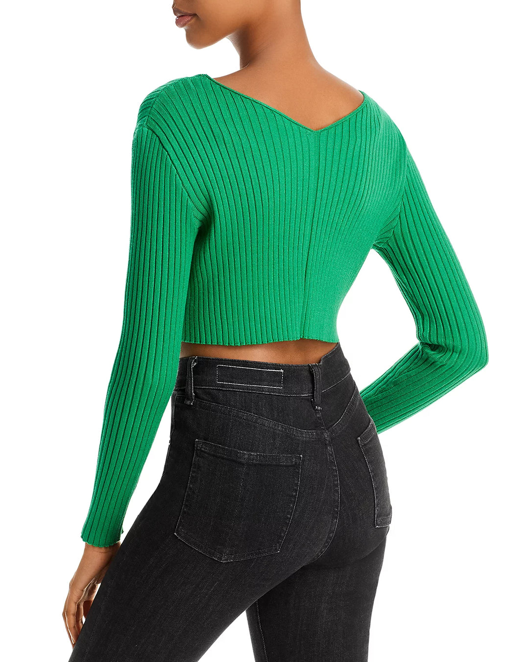 FORE Chain Rib Knit Cropped Sweater