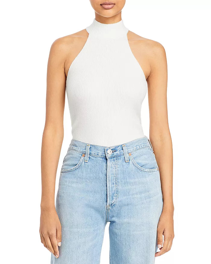 Anine Bing Kylin Ribbed Mock Neck Top