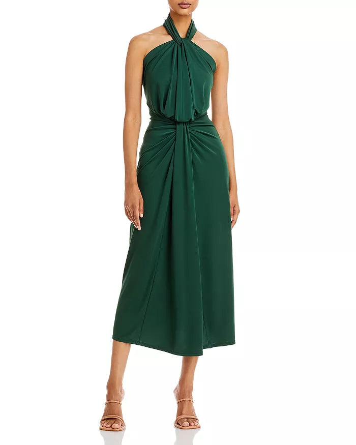 Cinq à Sept Kaily Twist Halter Midi Dress