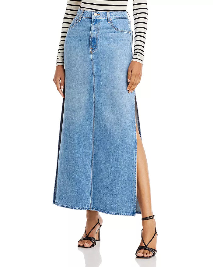 MOTHER The Fun Dip Denim Maxi Skirt
