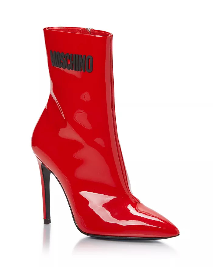 Moschino Pointed Toe Ankle Booties