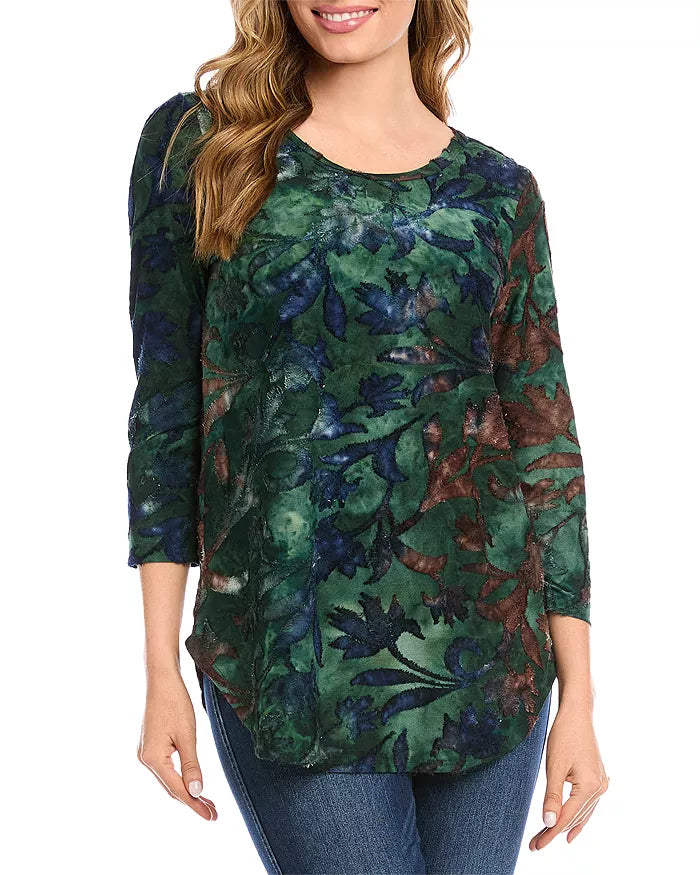 Karen Kane Tie Dye Burnout Top