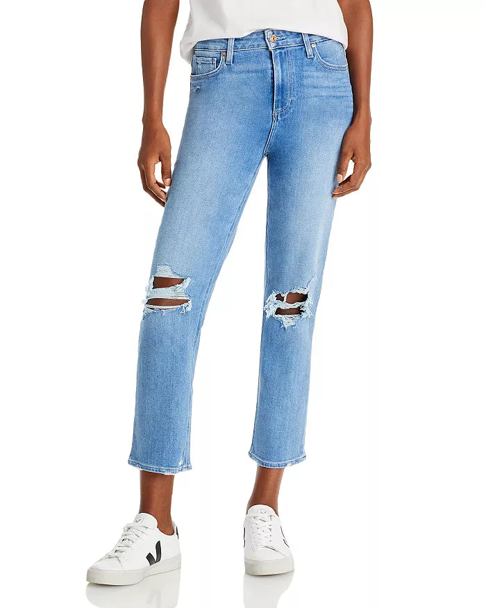 PAIGE Stella High Rise Crop Straight Jeans