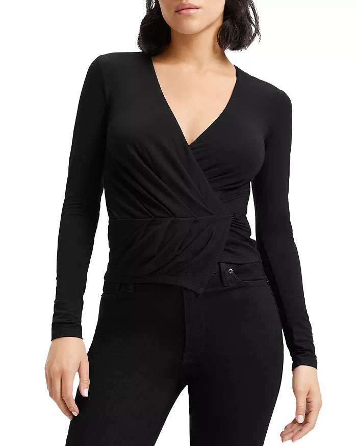 Good American Good Touch Wrap Top