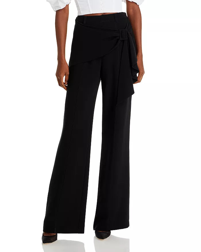 Cinq à Sept Kent Belted Overlay Wide Leg Pants