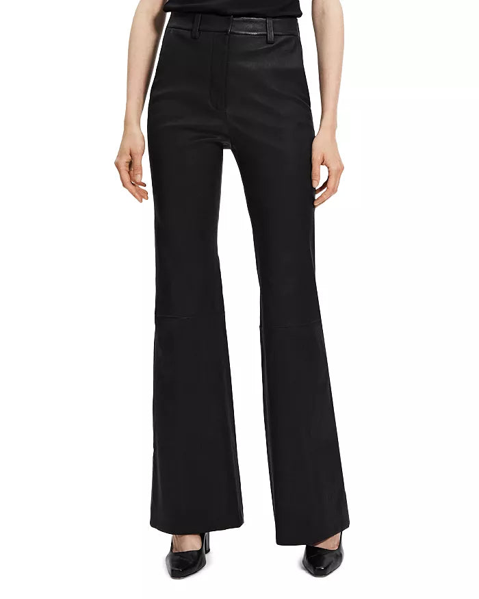 Theory Demitria Leather Flare Pants