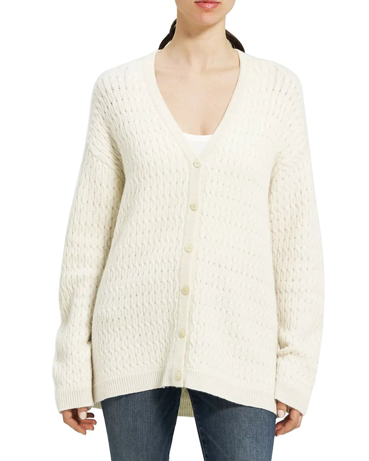 Theory Long Cable Knit Cardigan