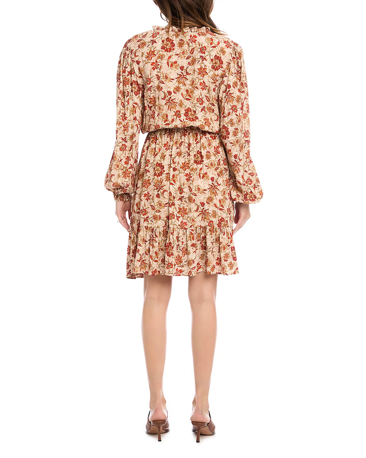 Karen Kane Printed Long Sleeve Tiered Dress