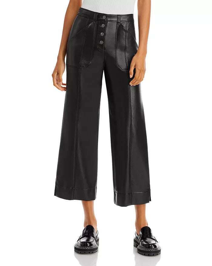 Cinq a Sept Benji Faux Leather Cropped Pants