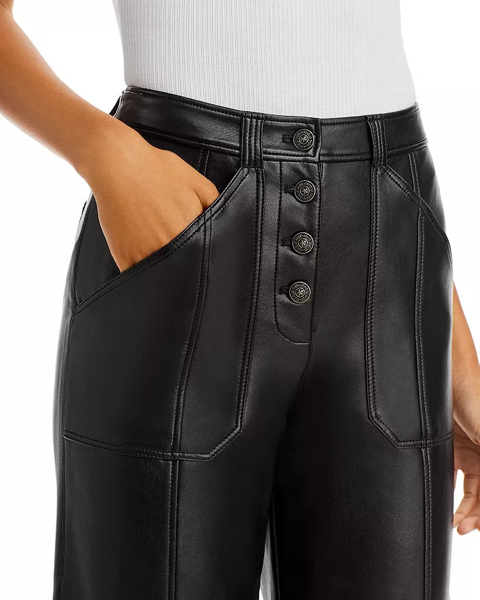 Cinq a Sept Benji Faux Leather Cropped Pants