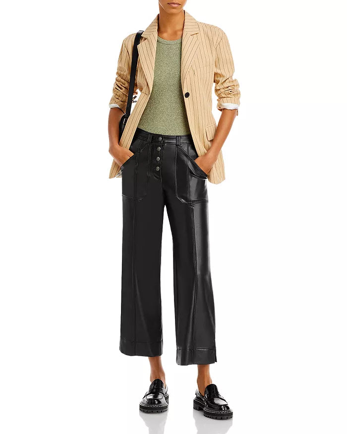 Cinq a Sept Benji Faux Leather Cropped Pants