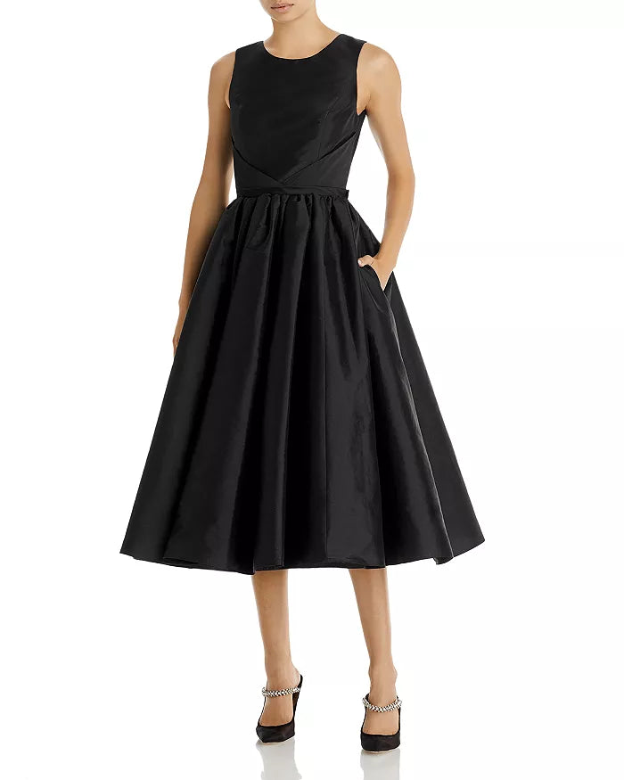 Amsale Taffeta Fit and Flare Dress