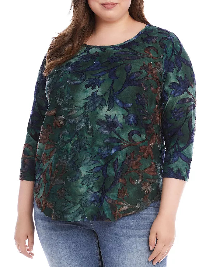 Karen Kane Plus Size Tie Dye Burnout Top