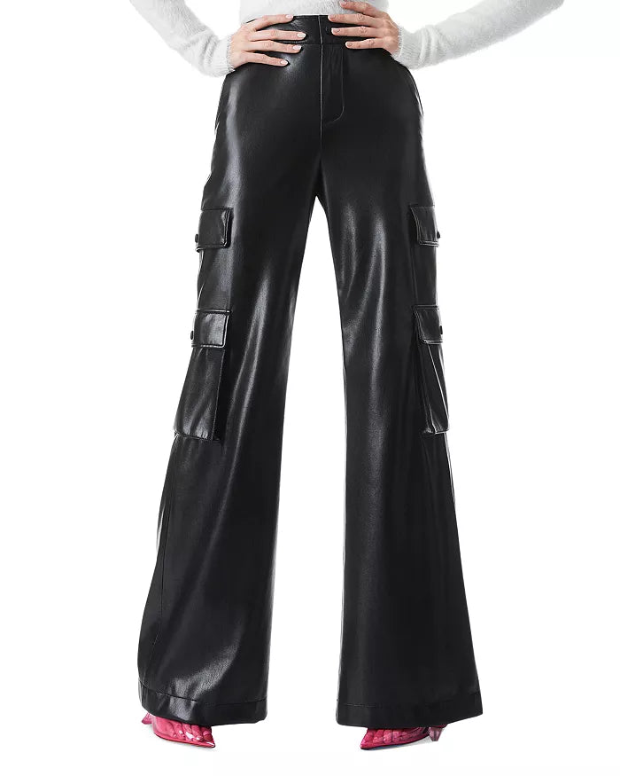 Alice and Olivia Faux Leather Flared Leg Pants