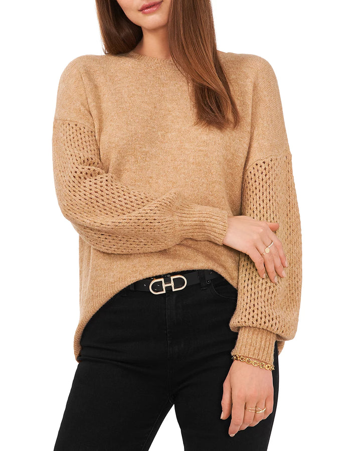 VINCE CAMUTO Mesh Sleeve Sweater