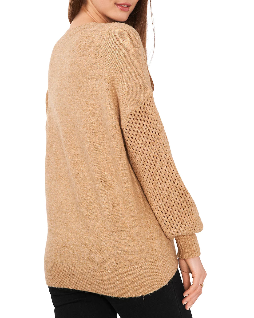 VINCE CAMUTO Mesh Sleeve Sweater