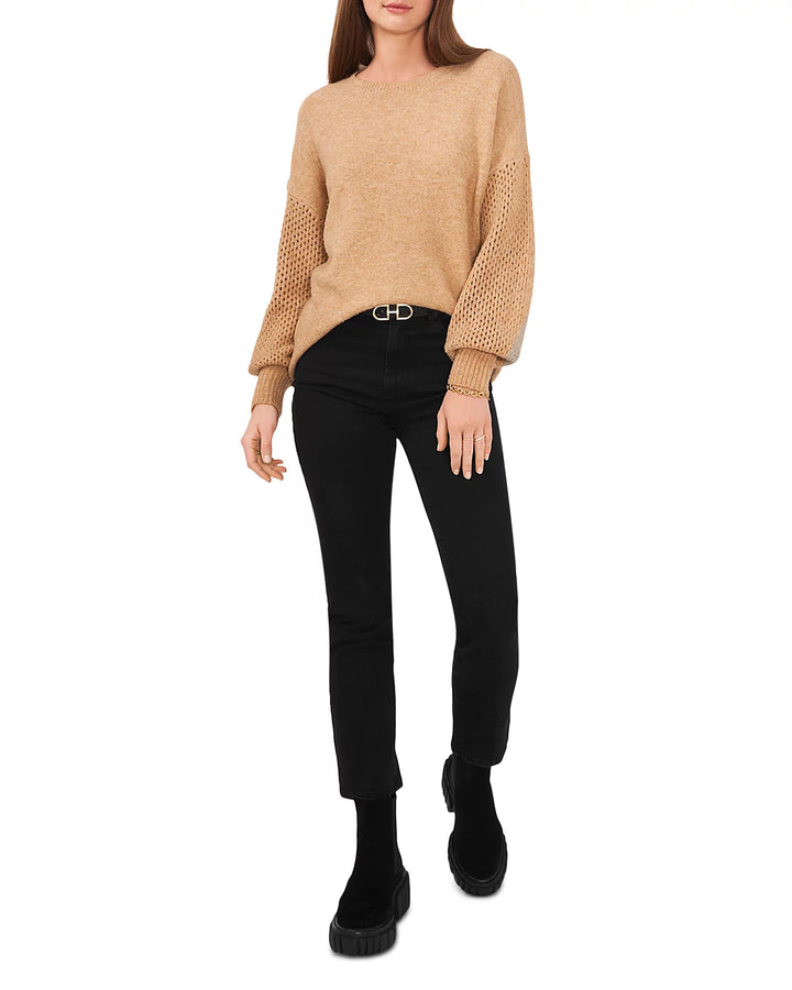 VINCE CAMUTO Mesh Sleeve Sweater