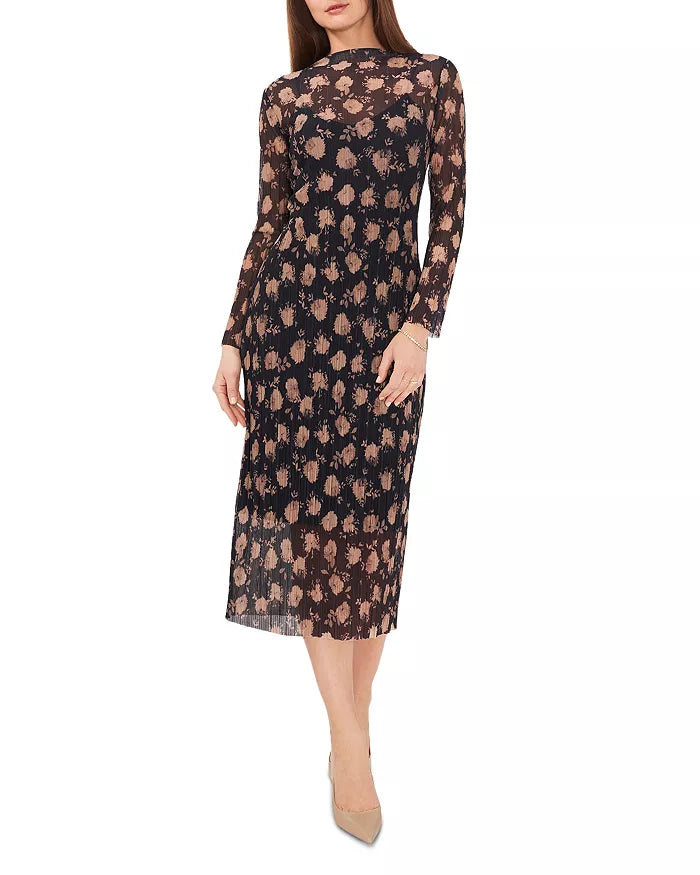 VINCE CAMUTO Floral Print Midi Dress