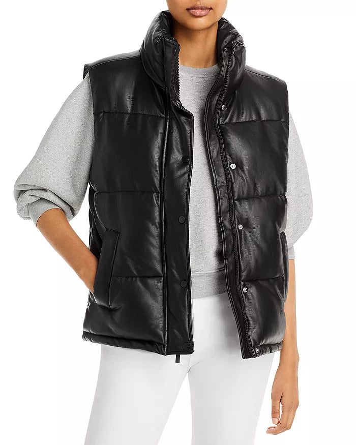 Marc New York Performance Faux Leather Puffer Vest