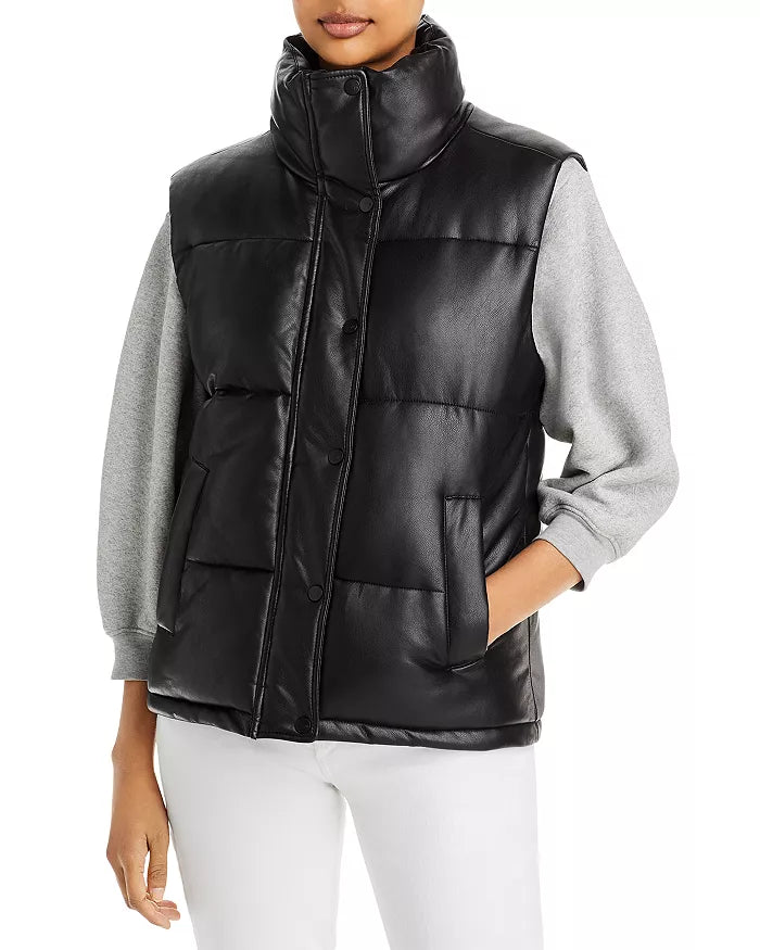 Marc New York Performance Faux Leather Puffer Vest