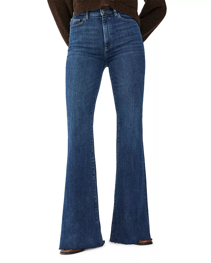 DL1961 Rachel High Rise Flare Leg Jeans in Seacliff