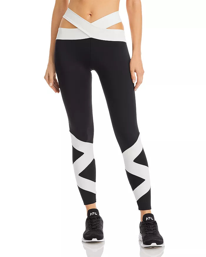 Port De Bras Cross Pointe Cutout Waist Leggings