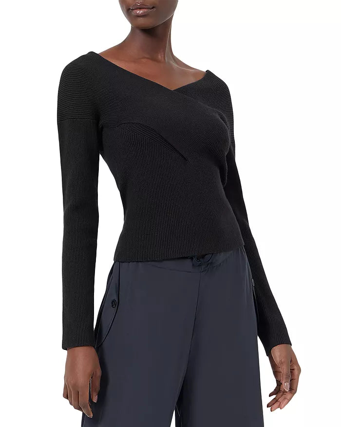 FRENCH CONNECTION Lydia Crossover Ribbed Top