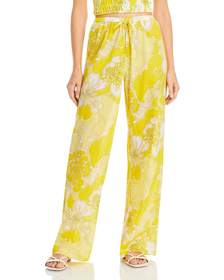 Faithfull the Brand Zosia Floral Print Flare Leg Cotton Pants