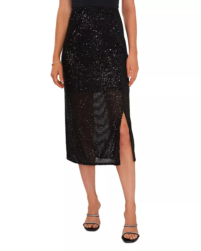 Vince Camuto Sequined Side-Slit Maxi Skirt