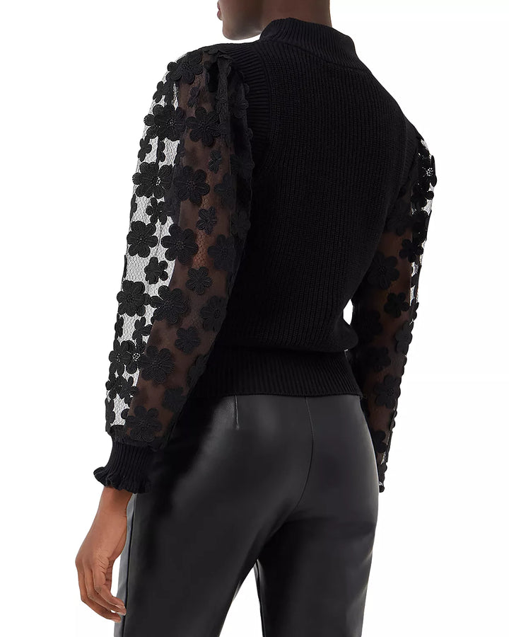 FRENCH CONNECTION Juri Mozart Floral Appliqué Sweater