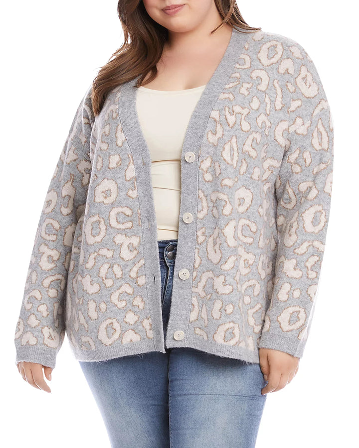 Karen Kane Plus Size Animal Jacquard Cardigan