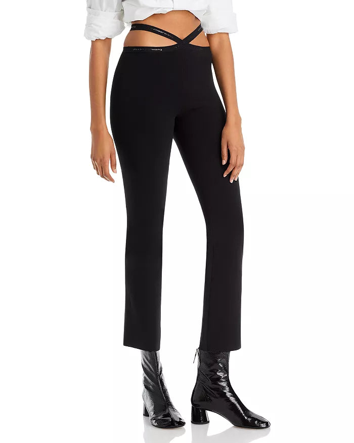 alexanderwang.t Crisscross  Logo Tape Cutout Flare Leggings