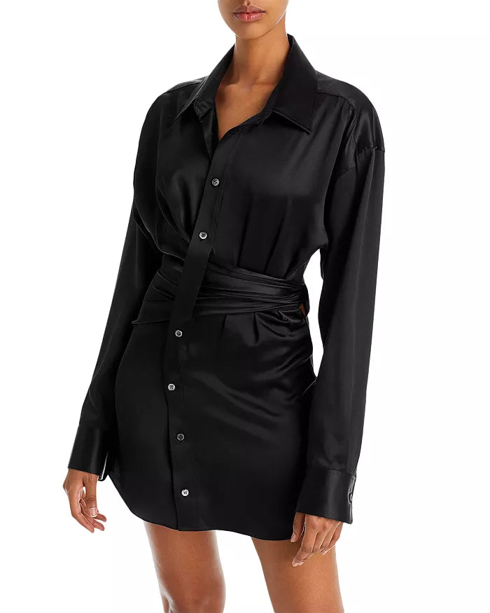 alexanderwang.t Silk Long Sleeve Shirtdress