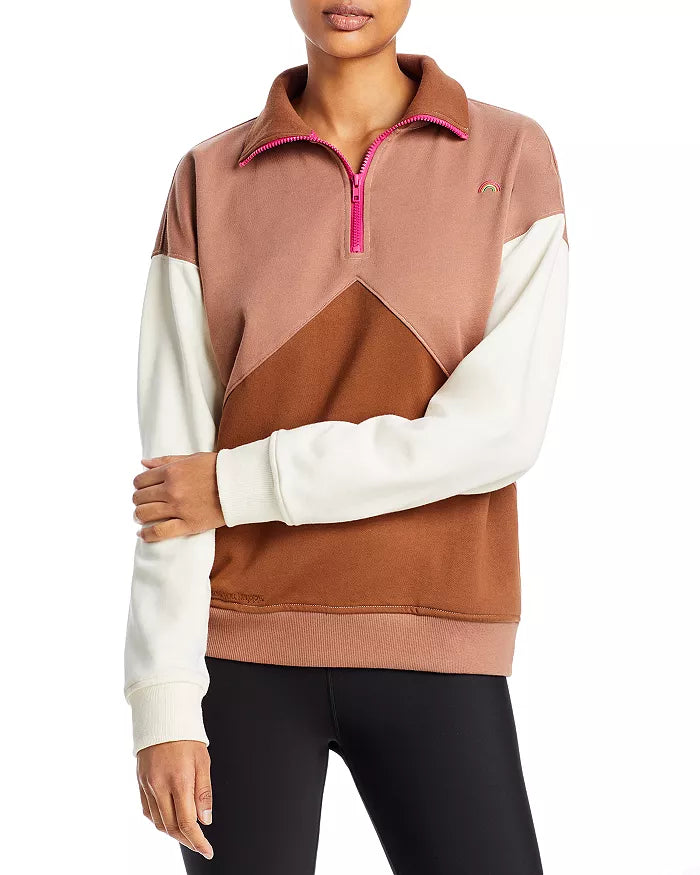 Terez Aztec Color Block Quarter Zip Sweatshirt