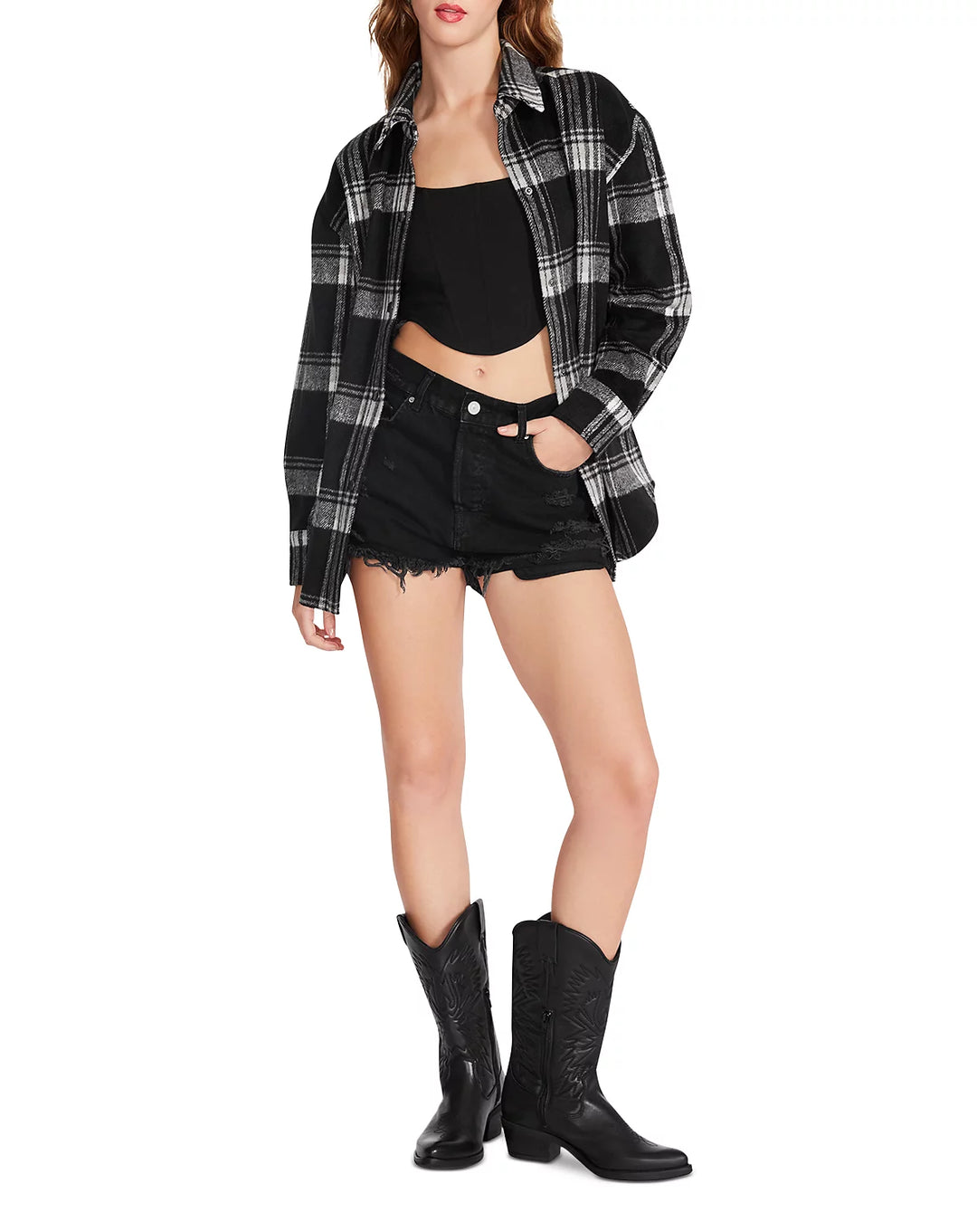 STEVE MADDEN Sophia Plaid Shirt Jacket