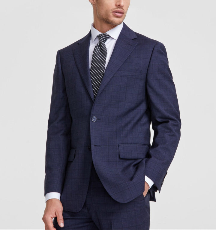 Calvin Klein Men's Slim-Fit Wool-Blend Stretch Plaid Suit Separate Jacket