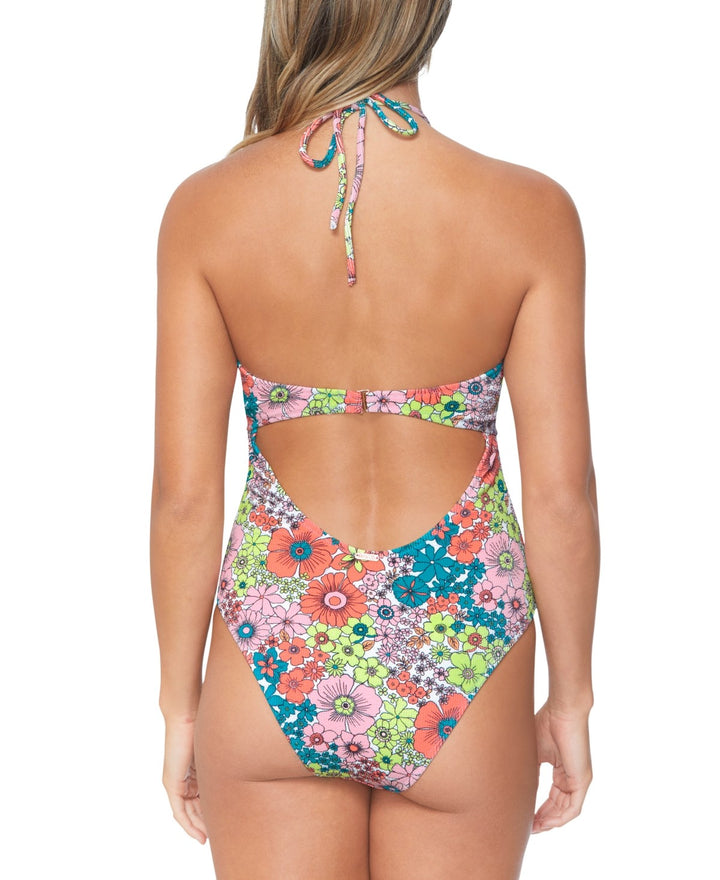 Raisins Juniors' Paradise Printed Cut-Out One-Piece Swimsuit