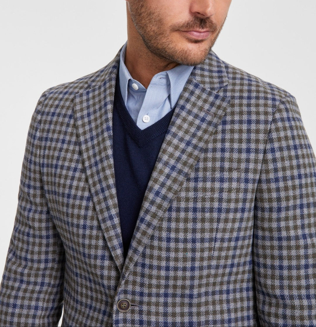 Nautica Men's Modern-Fit Gray Check Tweed Sport Coat