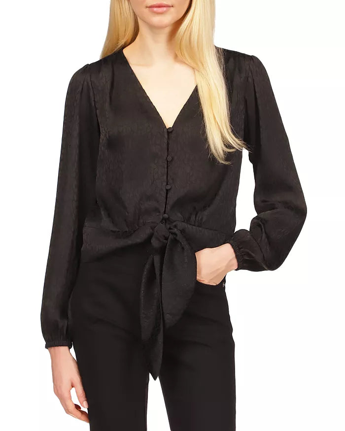 MICHAEL MICHAEL KORS Animal Jacquard Tie Front Shirt