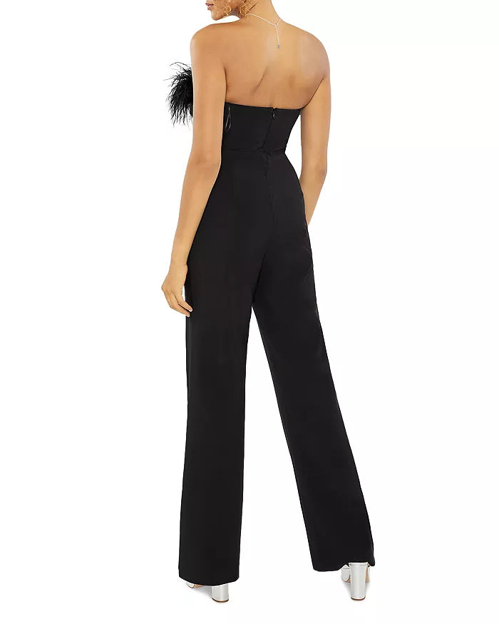 LIKELY Desi Feather Trim Jumpsuit
