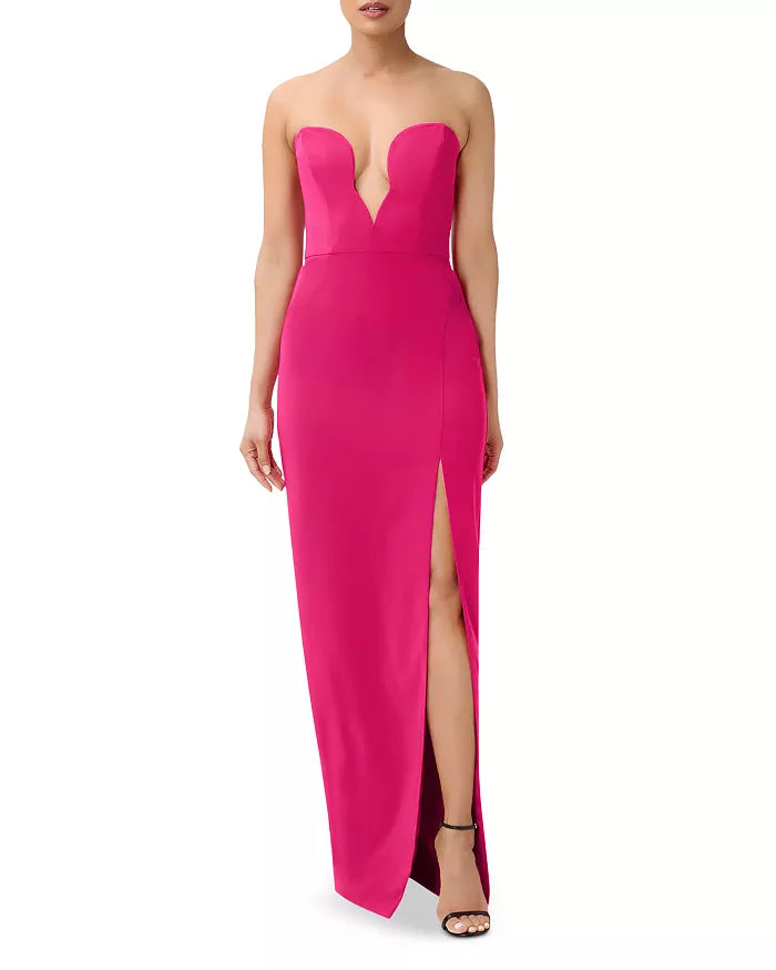 AIDAN by Aidan Mattox Strapless Sweetheart Crepe Gown