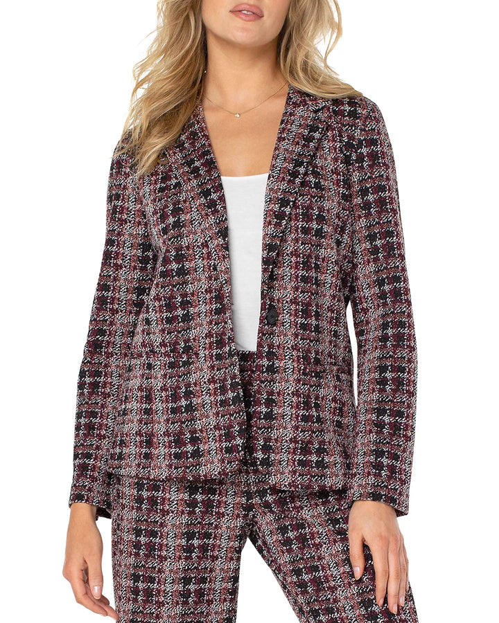 Liverpool Los Angeles Plaid Bouclé Blazer