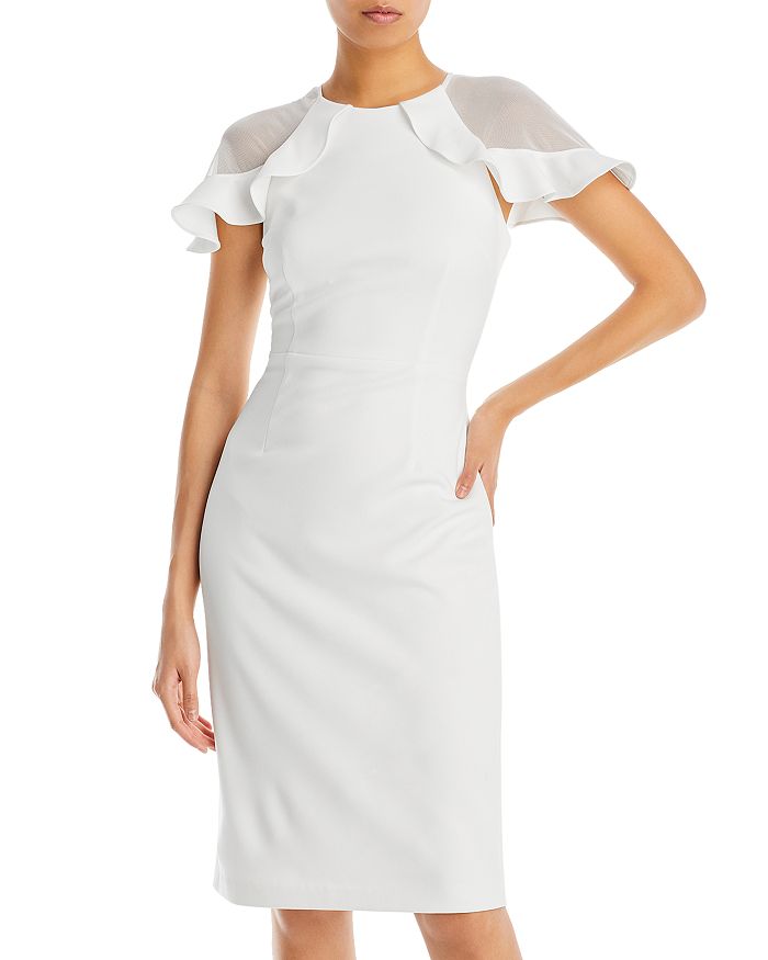 Eliza J Ruffle Sleeve Cocktail Dress