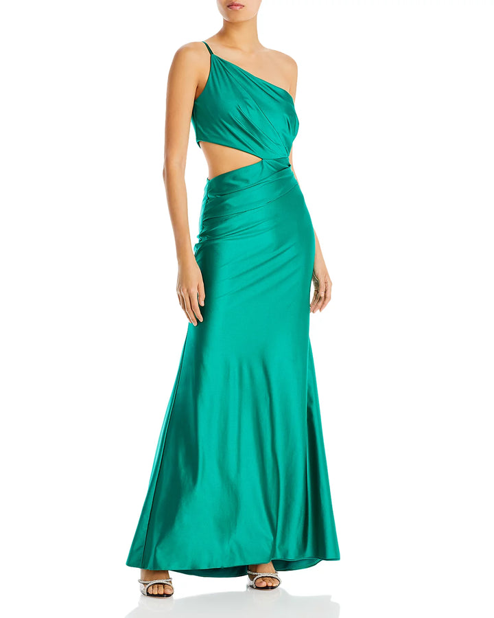 AQUA One Shoulder Cutout Maxi Dress